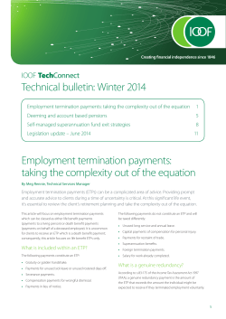 Technical bulletin: Winter 2014 Employment termination