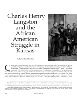 Charles Henry Langston and the African American Struggle in Kansas