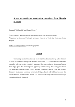 A new perspective on steady-state cosmology: from Einstein to Hoyle