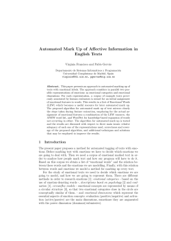 Automated Mark Up of Affective Information in English - NIL