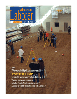 Fall 2015 Laborers` Newsletter - Wisconsin Laborer`s District Council