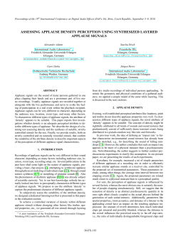 assessing applause density perception using synthesized - DAFx-16