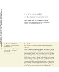 Neural Substrates of Language Acquisition