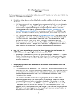 1 City College Questions and Answers May 1, 2017 The following