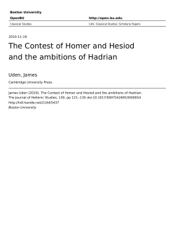 The Contest of Homer and Hesiod and the ambitions of Hadrian