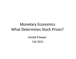 Monetary Economics What Determines Stock Prices?