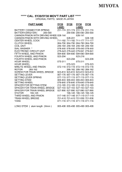 CAL. 5Y20/5Y30 MOV`T PART LIST
