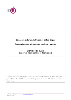 Concours externe du Capes et Cafep