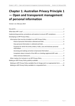 APP guidelines Chapter 1 APP 1