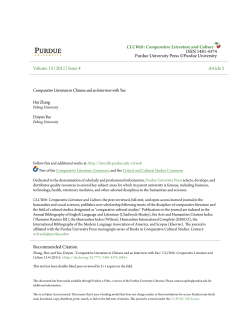 Comparative Literature in Chinese and an - Purdue e-Pubs