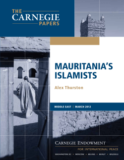 mauritania`s islamists - Carnegie Endowment for International Peace