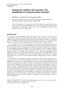 Finding the needle in the haystack. The dereplication of natural