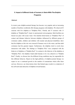 Impact of different kinds of humans in Swim-With-The