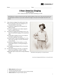 CommonLit | I Hear America Singing