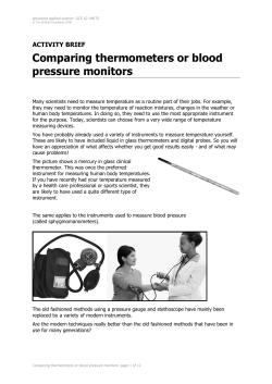 Comparing thermometers or blood pressure monitors