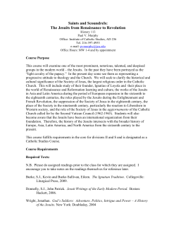 Saints and Scoundrels: The Jesuits from Renaissance to Revolution