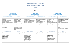 FRENCH KEY STAGE 2 – OVERVIEW CAVE LANGUAGES