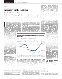"Inequality in the Long-Run" with Thomas Piketty, Science 344, 2014