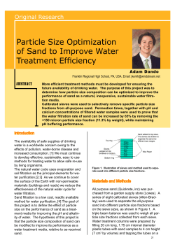 Particle Size Optimization of Sand to Improve Water Treatment