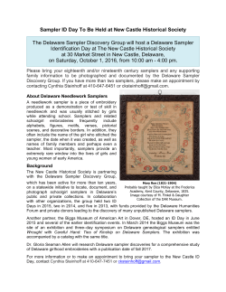 Sampler ID Day To Be Held at New Castle Historical Society The