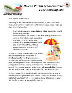 St. Helena Parish School District 2017 Reading List