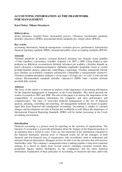 accounting information as the framework for management