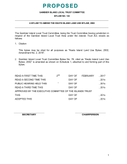 Bylaw No. 143 - Islands Trust