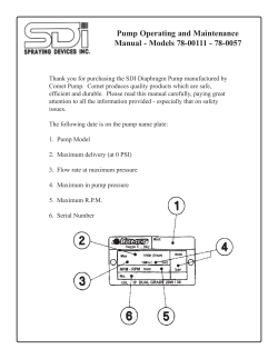 Comet Pump Instructions