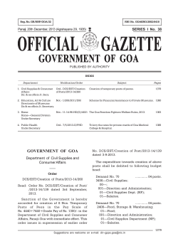 government of goa - Government Printing Press