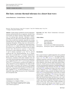 Hot bats: extreme thermal tolerance in a desert heat wave