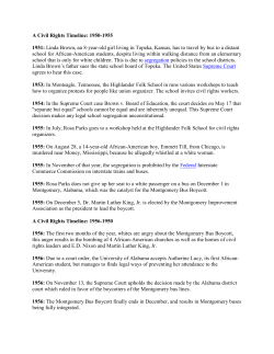 A Civil Rights Timeline: 1950-1955 1951: Linda