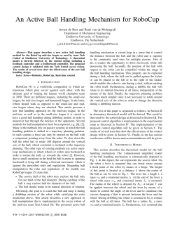 An Active Ball Handling Mechanism for RoboCup