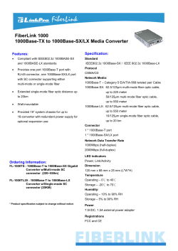 FiberLink 1000 1000Base-TX to 1000Base-SX/LX Media