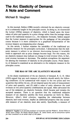 The Arc Elasticity of Demand: A Note and Comment