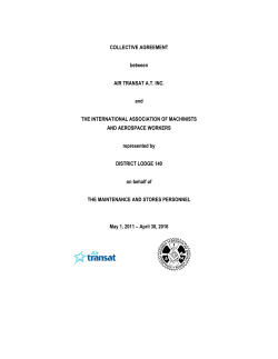COLLECTIVE AGREEMENT between AIR TRANSAT