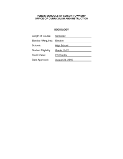 Sociology - Edison Township Public Schools