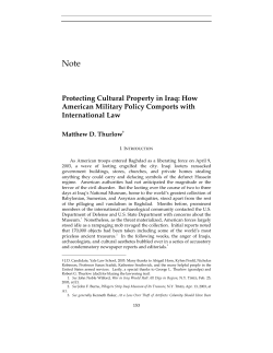 Protecting Cultural Property in Iraq: How American Military Policy