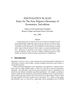 EQUIVALENCE SCALES Entry for The New