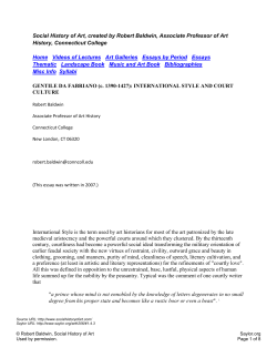 Social History of Art, created by Robert Baldwin, Associate Professor