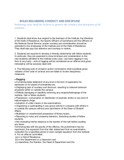 RULES REGARDING CONDUCT AND DISCIPLINE