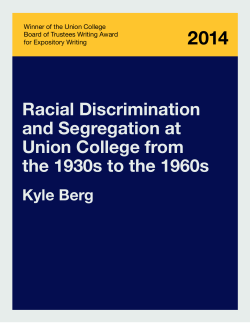 Racial Discrimination and Segregation at Union College from the