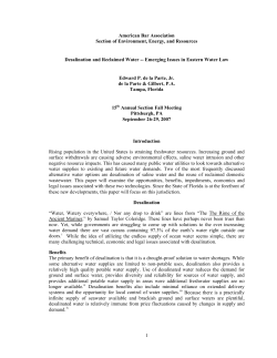 Desalination and Reclaimed Water