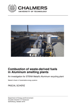 Combustion of waste-derived fuels in Aluminum smelting plants
