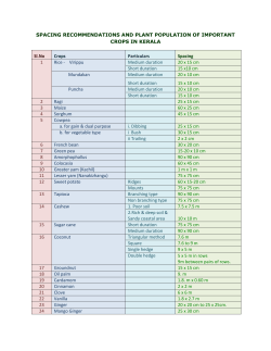 Spacing Recommendations and Plant Population of Important Crops