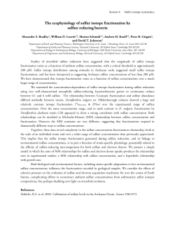 Session 4 &ndash;Sulfur isotope systematics