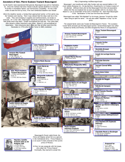 Ancestors of Gen. Pierre Gustave Toutant Beauregard