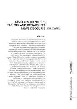 Mistaken Identities: Tabloid and Broadsheet News