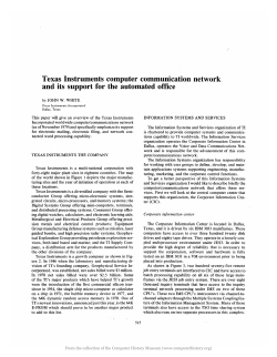 Texas Instruments computer communication network. and its support