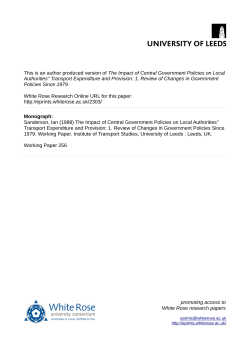 The Impact of Central Government Policies on Local Authorities