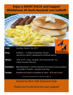Enjoy a SHORT STACK and Support Middletown HS North Baseball